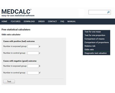 medcalc odds ratio